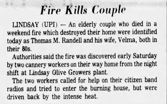 Clipping from The Hanford Sentinel